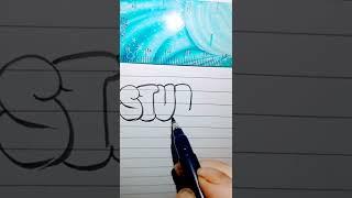 How to draw bubble letter||bubble letter graffiti|||easy graffiti style Alphabets#shorts