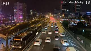 Mecidiyeköy Metrobüs Station Time Lapse with counters 13.11.19