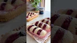 Blueberry Soufflé Buns 🫐#soufflé #buns #dessert #shorts
