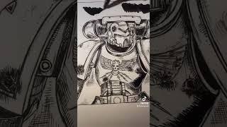 First Born Space Marines #youtubeshorts #art #drawing #warhammer #40k #gaming #comics