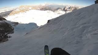 20 sec fall on icy snow - ski free ride fall