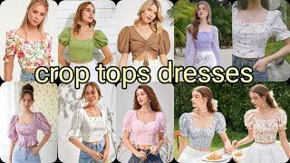 Cute and pretty crop tops dresses collection || latest crop tops design