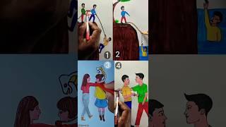4 in 1 Beware of fake friend people ||part-2|| #shorts #youtubeshorts #art #drawing #viral