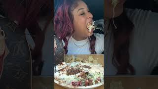A whole Chipotle Bowl #mukbang in the car  #foodie #shorts #eating #queenbeast
