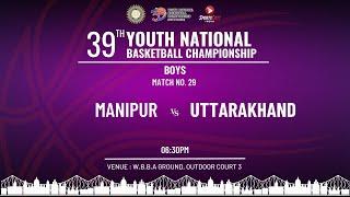 M29| MANIPUR VS UTTARAKHAND| BOYS| 39TH YOUTH NATIONAL BASKETBALL CHAMPIONSHIP| KOLKATA