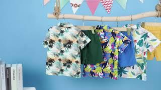 Ropa Verano Para Niño Conjunto Camisa Hawaiana + Short Playa USA