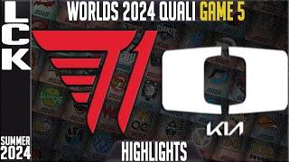 T1 vs DK Highlights Game 5 | LCK Worlds 2024 Qualifier | T1 vs Damwon KIA G5