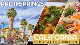 Palm Springs California Walking Tour and Food Review. Vlog