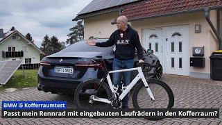 BMW i5 Kofferraumtest: Passt mein Rennrad mit montierten Laufrädern in die Luxus-Limousine?