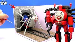 Cursed Thomas SPIDER vs Choo Choo Charles TRANSFORMER | Diorama Roman Clay