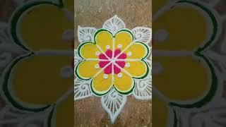 Simple Flower Rangolis । Sand Colour Design । Satisfying Video । SM ART Rangoli । #simplemuggulu