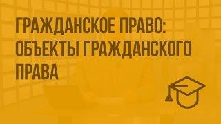 Гражданское право: объекты гражданского права. Видеоурок по обществознанию 10 класс