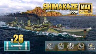 Destroyer Shimakaze: High level gaming on map Loop - World of Warships