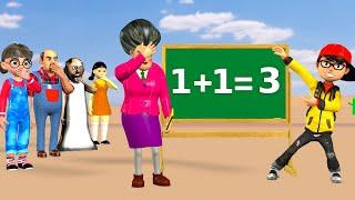 Scary Teacher 3D vs Squid Game  Miss T and Unstable Classroom Nick Become  a Math Genius Challenge