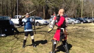 SCA Combat Basics:  Stance, footwork, flat snap, moulinet