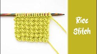 How to Knit: Rice Stitch | Easy Knitting Pattern | Knit through the Back Loop