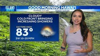 Wednesday Weather - Cold front, rain, and high surf