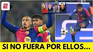 RAPHINHA Y LAMINE YAMAL son LOS MEJORES DEL BARCELONA y mantienen VIVO a FLICK | Champions League