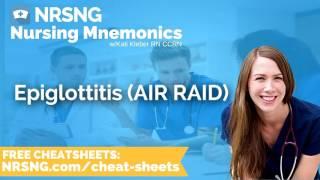 Epiglottitis AIR RAID Nursing Mnemonics, Nursing School Study Tips