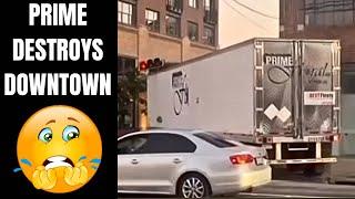 Prime Inc Destroys Downtown | Bonehead Truckers of the Week