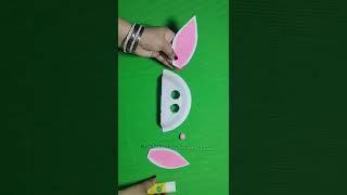 Easter Bunny mask#eastercraft#paperplatebunnymask#eastrrbunnypartymask#ytvideoshorts#virel#bunnymask