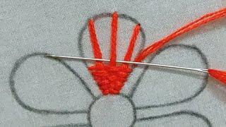 Super easy hand embroidery beautiful flower stitch,Fancy flower embroidery stitch