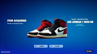 How To Get the Air Jordan 1 High OG Kicks NOW FREE In Fortnite (Unlocked Black Toe Reimagined Style)