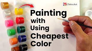 5 Fruit Painting with Cheapest Color | How To Draw Plum, Apple, Pear, Orange, Mango