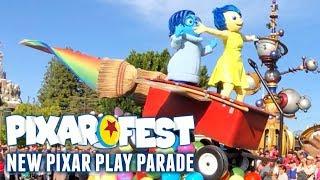 Pixar Fest New Pixar Play Parade! HD 4K! Disneyland Full Parade! With Inside Out & Up Floats!