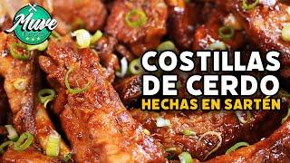 LAS MEJORES COSTILLAS DE CERDO EN SARTÉN Y MUY FÁCILES DE HACER| Muve Flavors