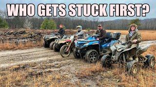 Quick woods ride turns into who can get stuck first contest!