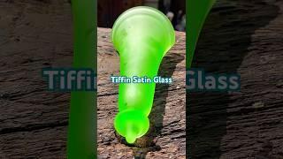 Wall Pocket-What is it? Tiffin Glass Vintage Satin #vintageglass #design #green#glass#vintage#ohio