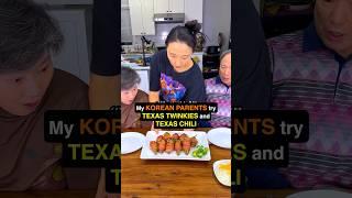 Korean Parents try Texas Twinkies & Texas Red Chili for the First Time  #texasbbq #texas #brisket