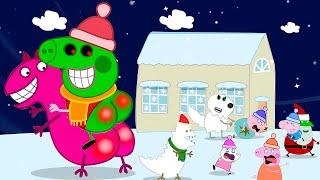 GIANTS ZOMBIES ATTACK PEPPA PIG AND FRIENDS - CHRISTMAS SPECIAL | Peppa Pig Funny Animation