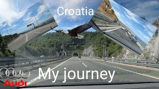 Journey by car to Croatia on the Makarska Riviera Adriatic sea Tucepi Hyperlapse