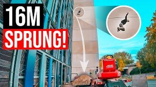 NEUER WELTREKORD! - 16M Sprung in einen SANDHAUFEN! | Parkour in Essen