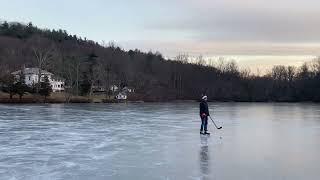 Saint John's Pond Ice Skating, Cold Spring Harbor, New York, 23 January 2022