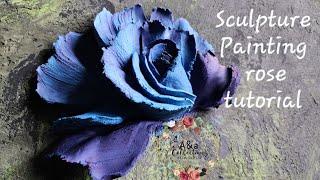 Sculpture painting rose tutorial. How to make rose with sculpture paste.