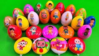 Rainbows Eggs  Hunting Pinkfong in Cake Shapes with Rainbow SLIME Colorful! Satisfying, ASMR