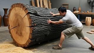 Carpenter's Million-Dollar Dream: Turning Worthless Tree Trunk into Thousand-Dollar Coffee Tables