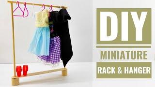 DIY How to Make a Miniature Doll Clothes Rack & Hangers