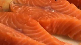 ASMR cutting fish |Huge salmon New to you? #shortsfeed