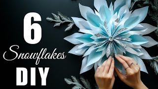 6 DIY Christmas Crafts ️ 3D Paper Snowflake Christmas decorations