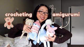 crocheting amigurumi for the first time (ft. my sister!) ₊ྀི‧