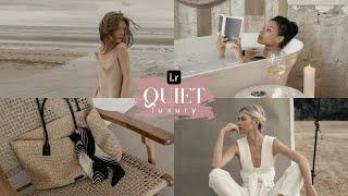 QUIET LUXURY Lightroom presets preview | creamy beige minimal aesthetic presets