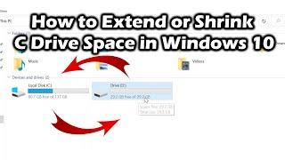 How to Extend or Shrink C Drive Space in Windows 10