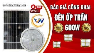 Đèn năng lượng mặt trời - Báo giá đèn ốp trần 600w thiết kế siêu đẹp tích hợp 3 màu ánh sáng