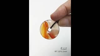 Natural Agate Chalcedony Pendant Necklace 天然玛瑙玉髓平安扣吊坠项链 (E225)