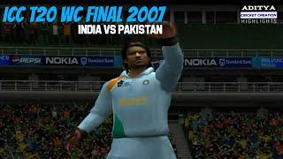 WCT20 FINAL 2007 | JOGINDER SHARMA FINAL OVER RECREATION EA CRICKET 07 | ADITYA CRICKET CREATION