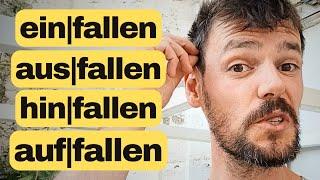 4 trennbare Verben mit 'fallen' | einfallen, ausfallen, hinfallen, auffallen